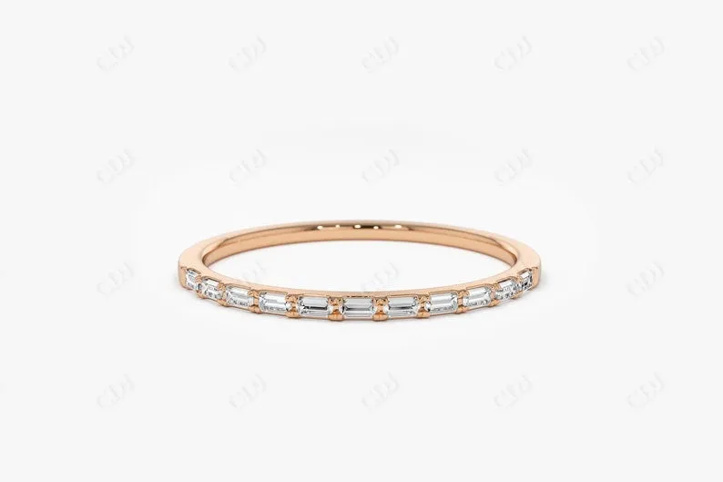 0.15CTW Baguette Lab Grown Diamond Stackable Wedding Ring