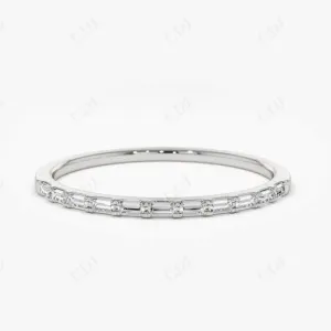 0.15CTW Baguette Lab Grown Diamond Stackable Wedding Ring