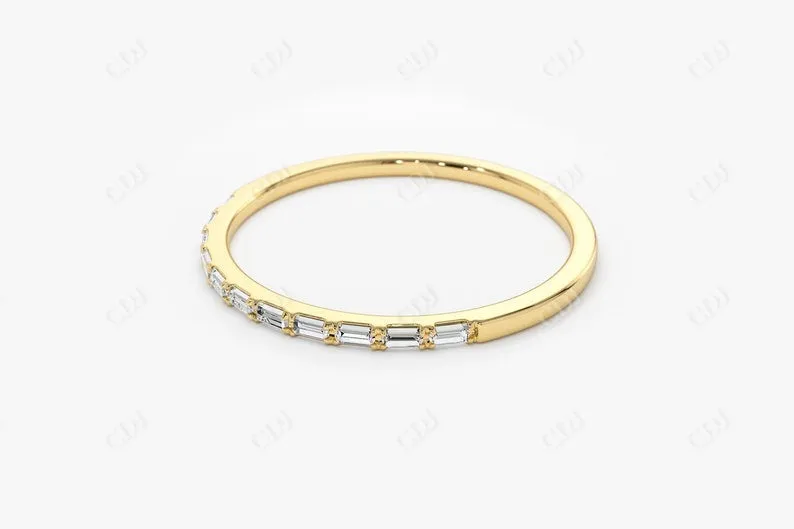 0.15CTW Baguette Lab Grown Diamond Stackable Wedding Ring