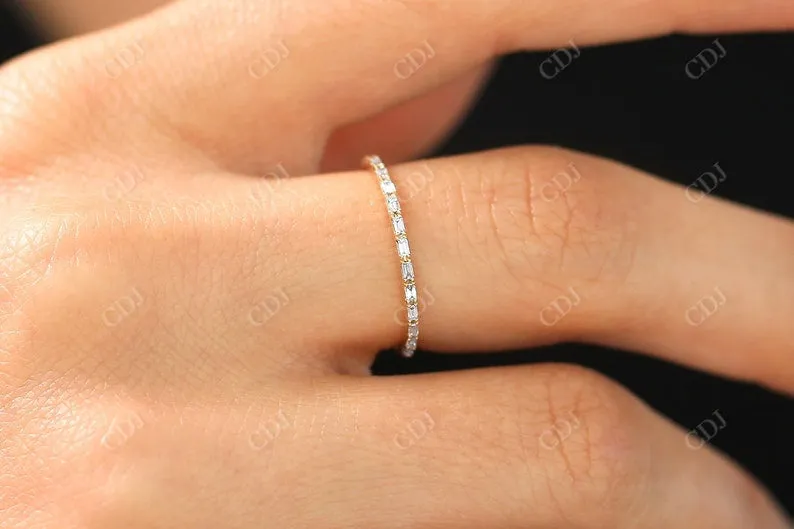 0.15CTW Baguette Lab Grown Diamond Stackable Wedding Ring