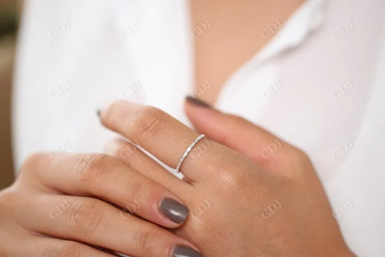 0.15CTW Baguette Lab Grown Diamond Stackable Wedding Ring