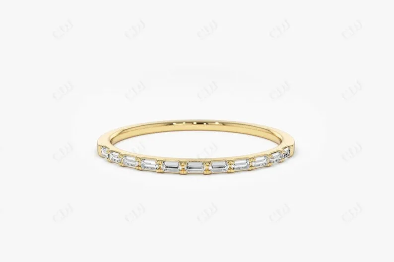 0.15CTW Baguette Lab Grown Diamond Stackable Wedding Ring