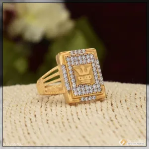 1 Gram Gold Forming Gorgeous Design with Diamond Superior Quality Ring - Style A932