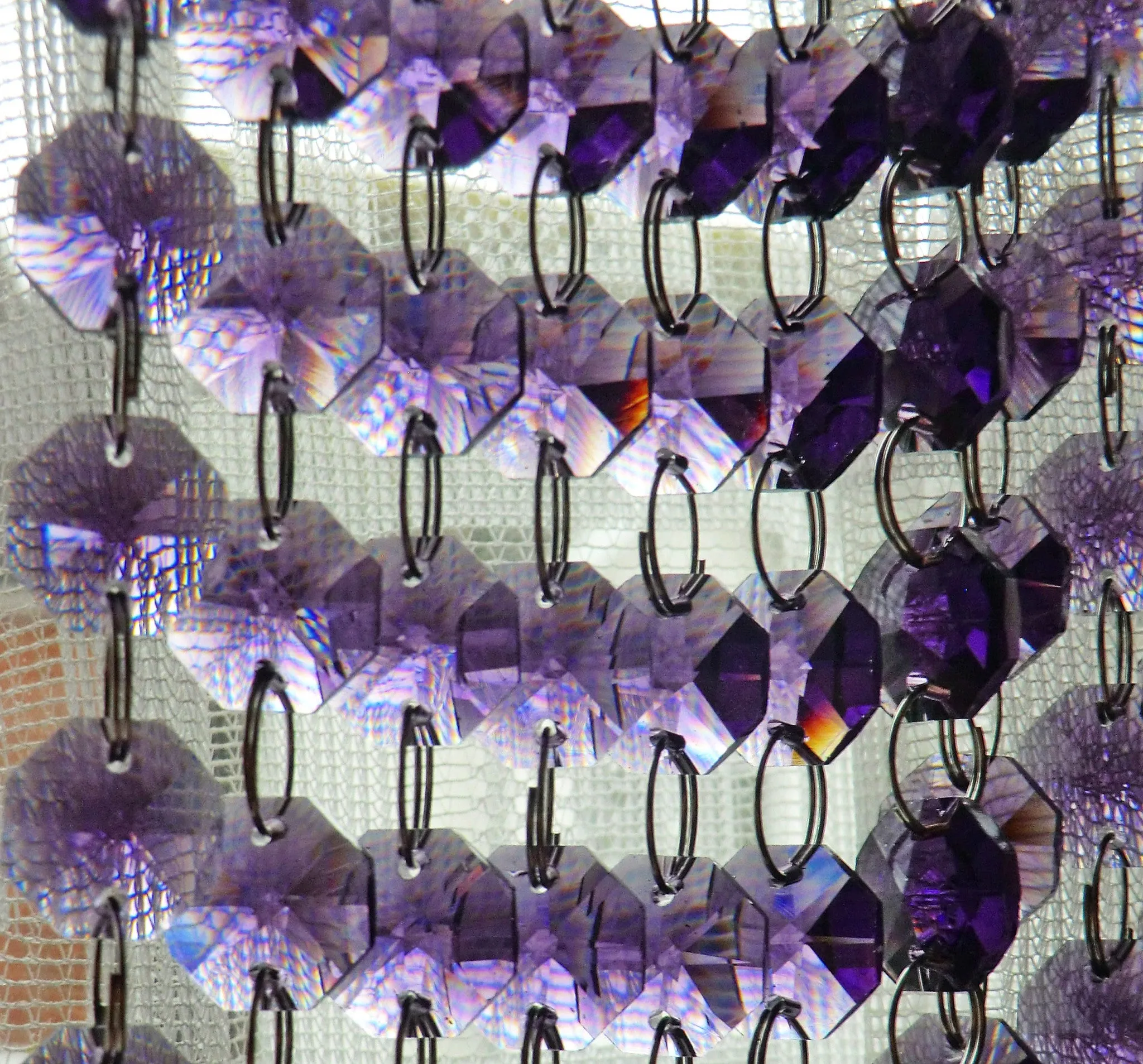1 Strand 14mm Purple Octagon Chandelier Drops Cut Glass Crystals Garlands Beads Droplets Light Parts