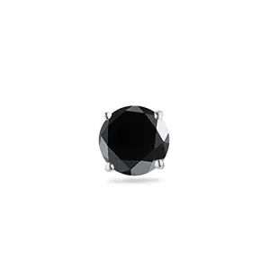 1.00 Ct of 5.65-6.37 mm Round AAA Black Diamond Mens Stud Earring in Platinum {DIAMOND APPRAISAL INCLUDED}