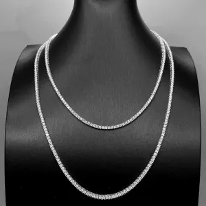 10K Solid Gold 2mm Moissanite Tennis Chain