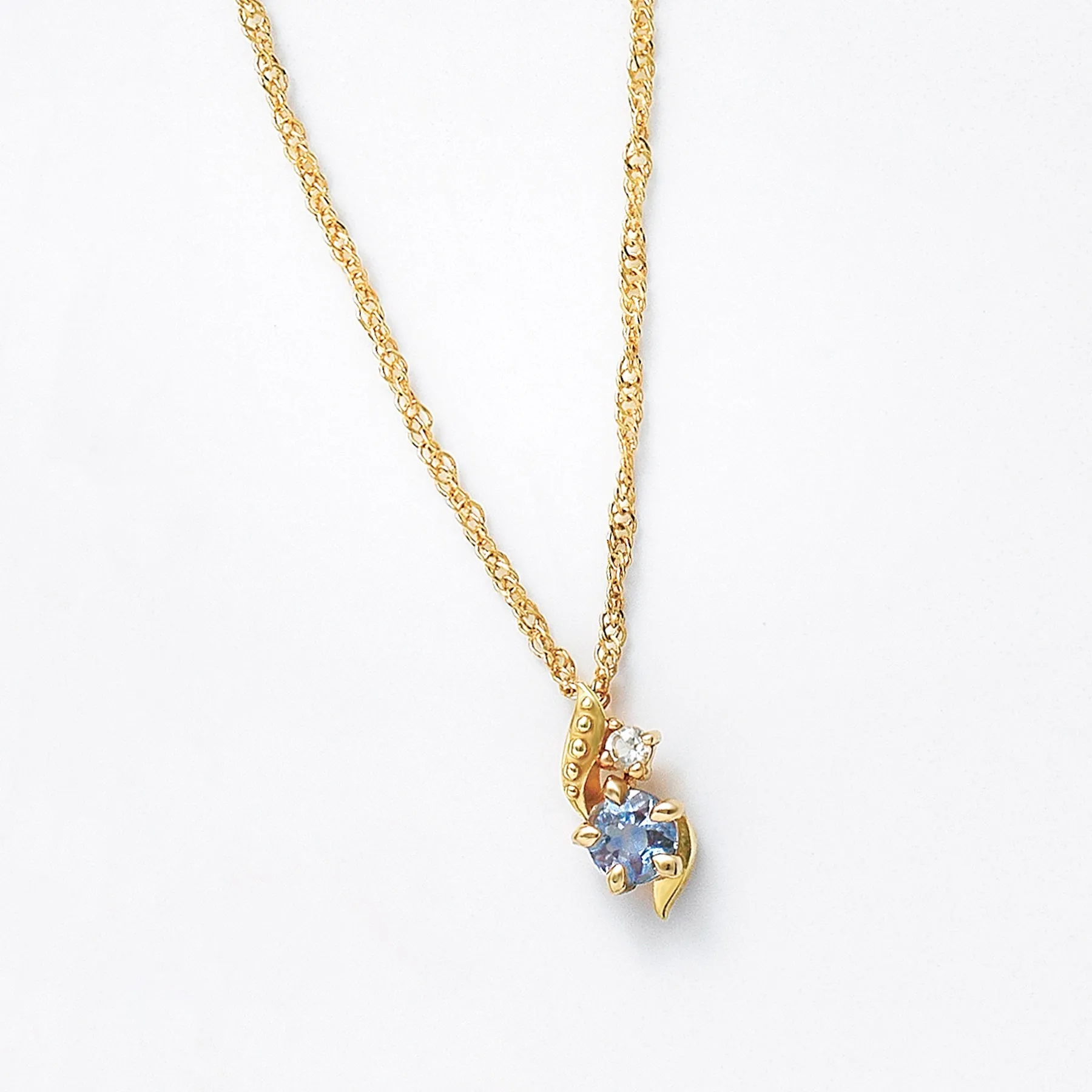 10K Tanzanite Comet Necklace (Yellow Gold)