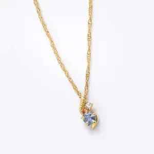 10K Tanzanite Comet Necklace (Yellow Gold)