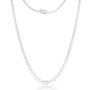 14ct White Gold 10 Carat Diamond Necklace with 111 Brilliant Diamonds 43cm length
