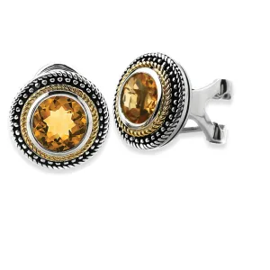 14K And 925 Sterling Silver Earrings With Citrine (141E114809CT)