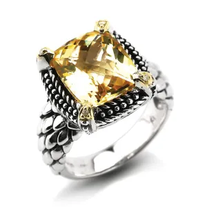14K And 925 Sterling Silver Ring With Citrine (141R114810CT)
