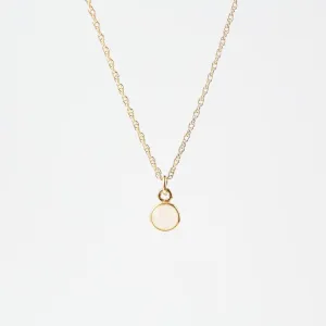 14k Gold Filled Chain with 6mm Bezel-Set Moonstone