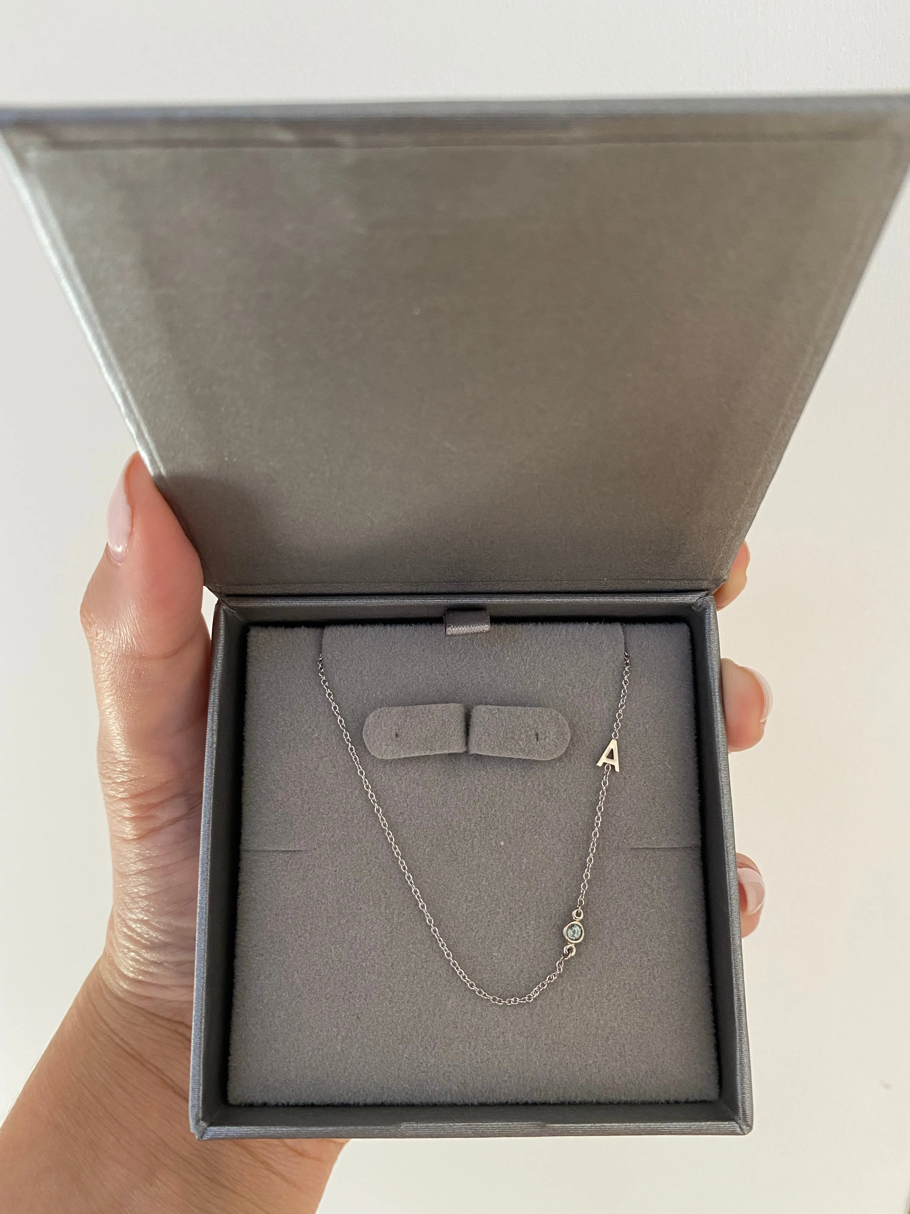 14K Initial and Birthstone Necklace