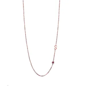 14K Initial and Birthstone Necklace
