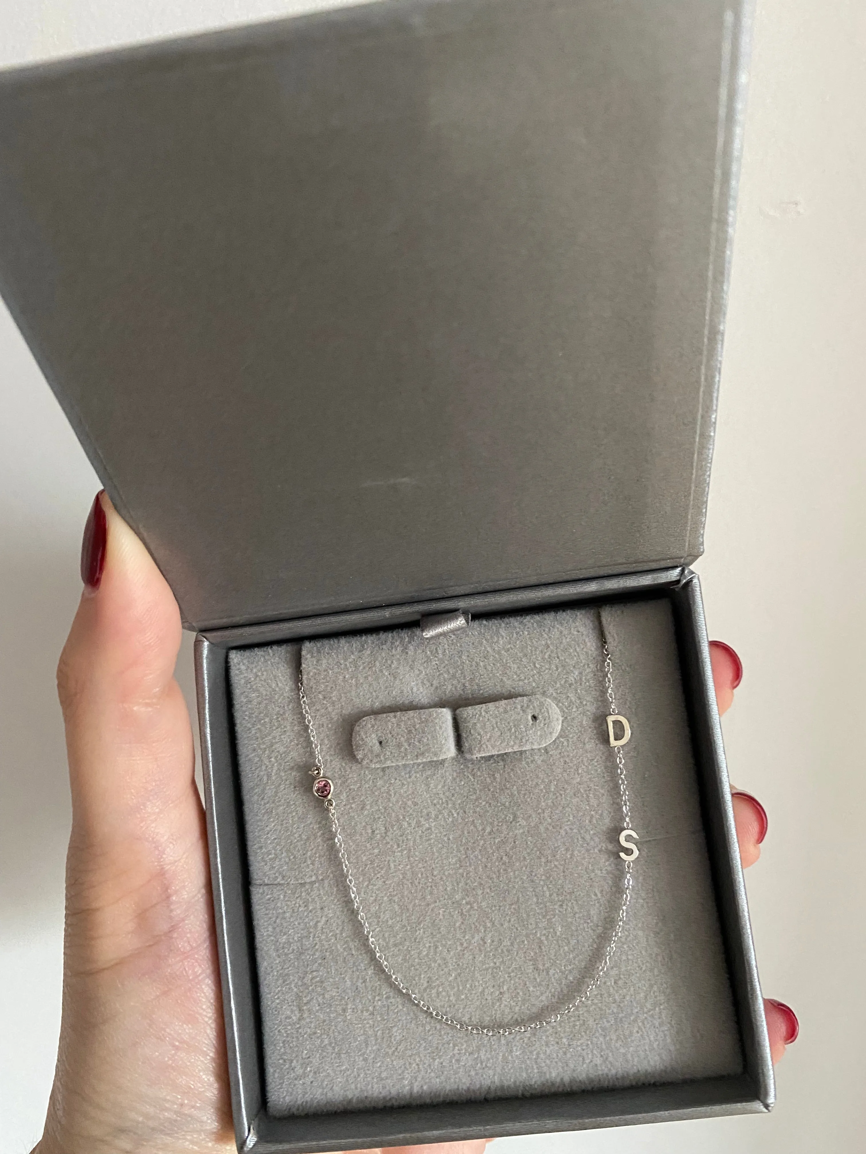14K Initial and Birthstone Necklace