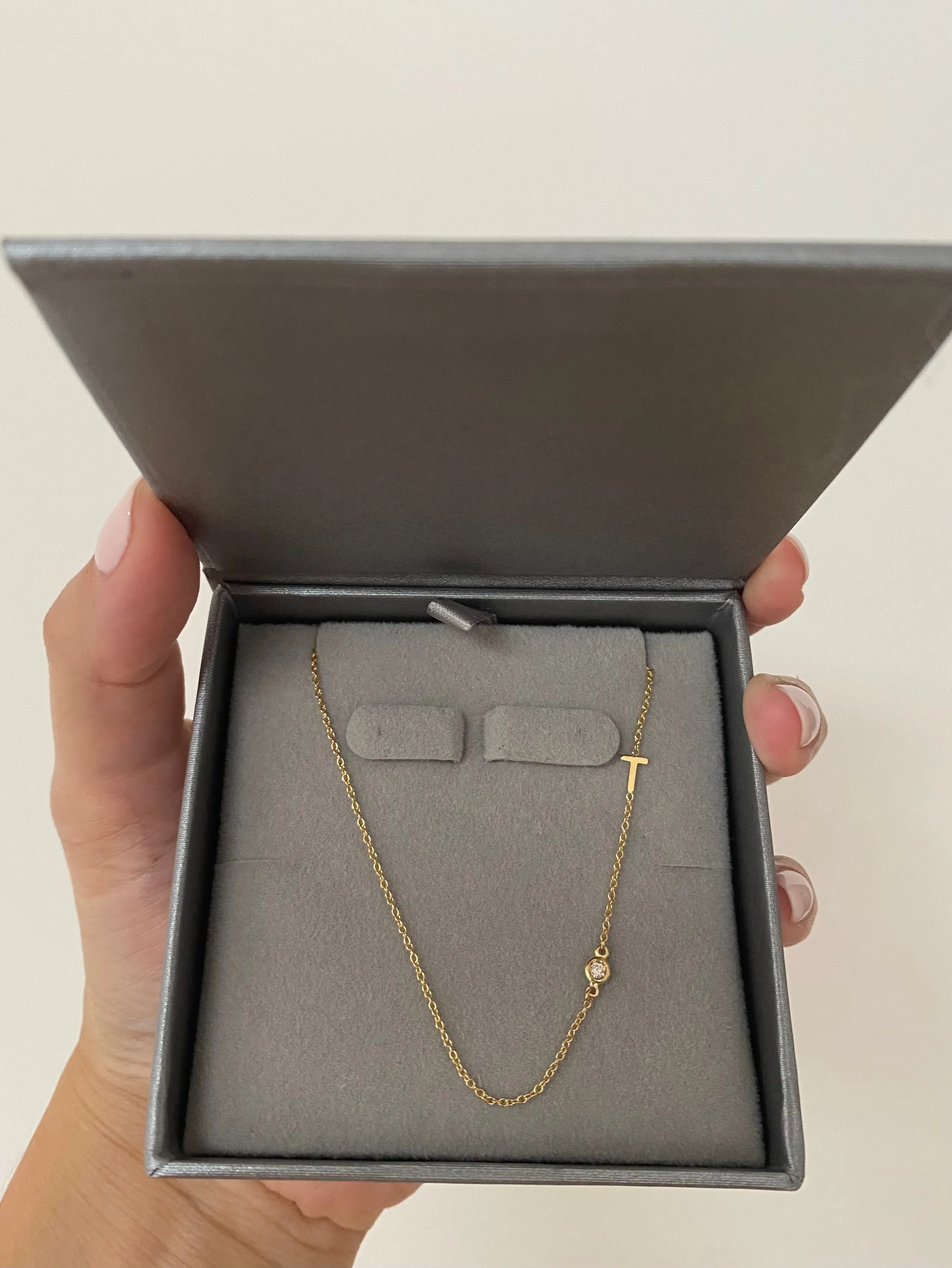 14K Initial and Birthstone Necklace