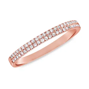 14K Rose Gold Diamond Double Band