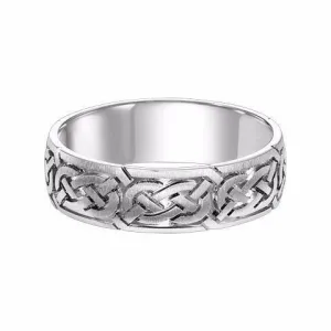 14K White Gold Celtic Knot Band