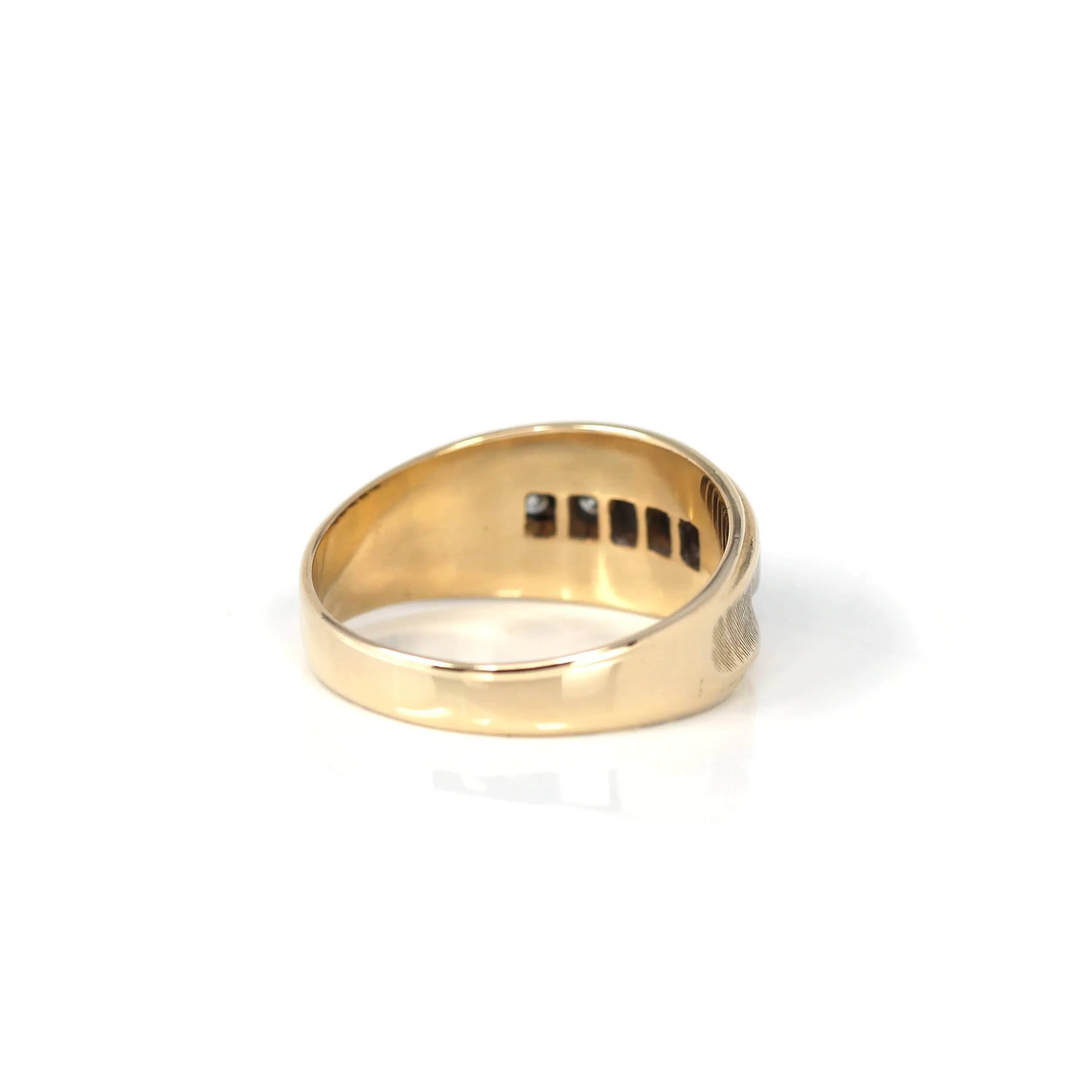 14k Yellow Gold Diamond Men's Wedding Band Ring