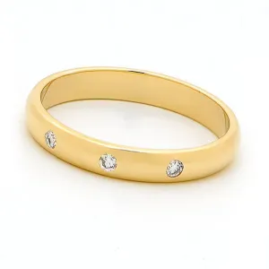 18ct Bezel Set Diamond Wedding Ring