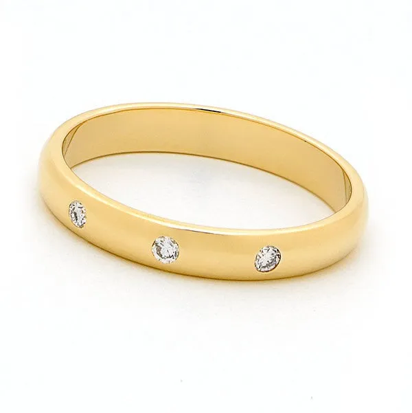 18ct Bezel Set Diamond Wedding Ring