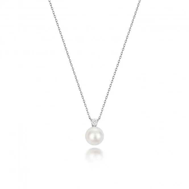 18ct White Gold Diamond & Akoya Pearl Necklace NDQ202W