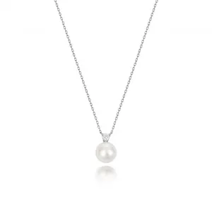 18ct White Gold Diamond & Akoya Pearl Necklace NDQ202W
