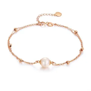18K/ 750 Rose Gold Pearl Bracelet MKB7001