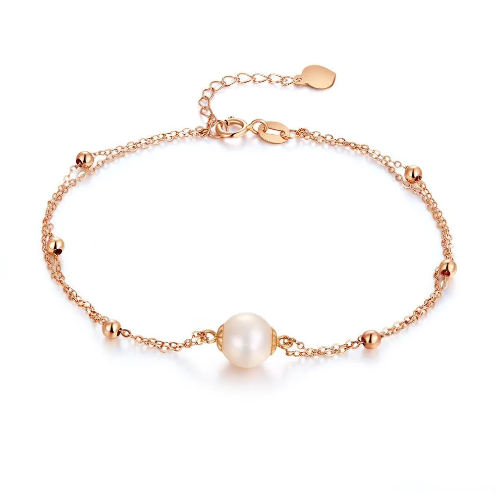 18K/ 750 Rose Gold Pearl Bracelet MKB7001