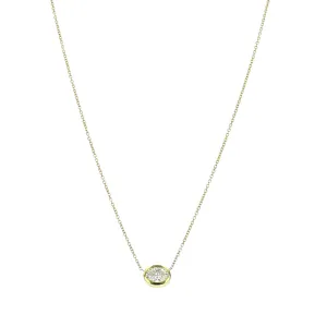 18K Bezel Set Diamond Solitaire Necklace