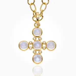 18K Classic Five-Stone Cross