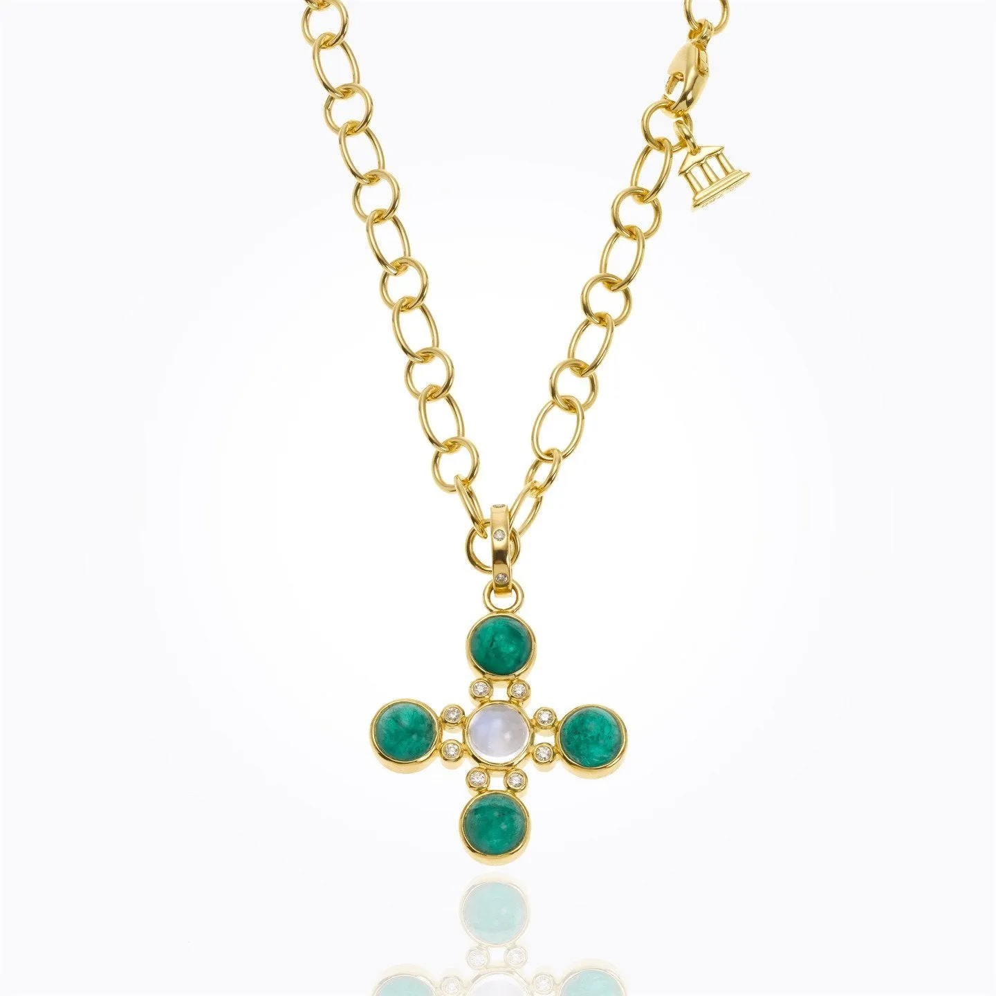 18K Classic Five-Stone Cross