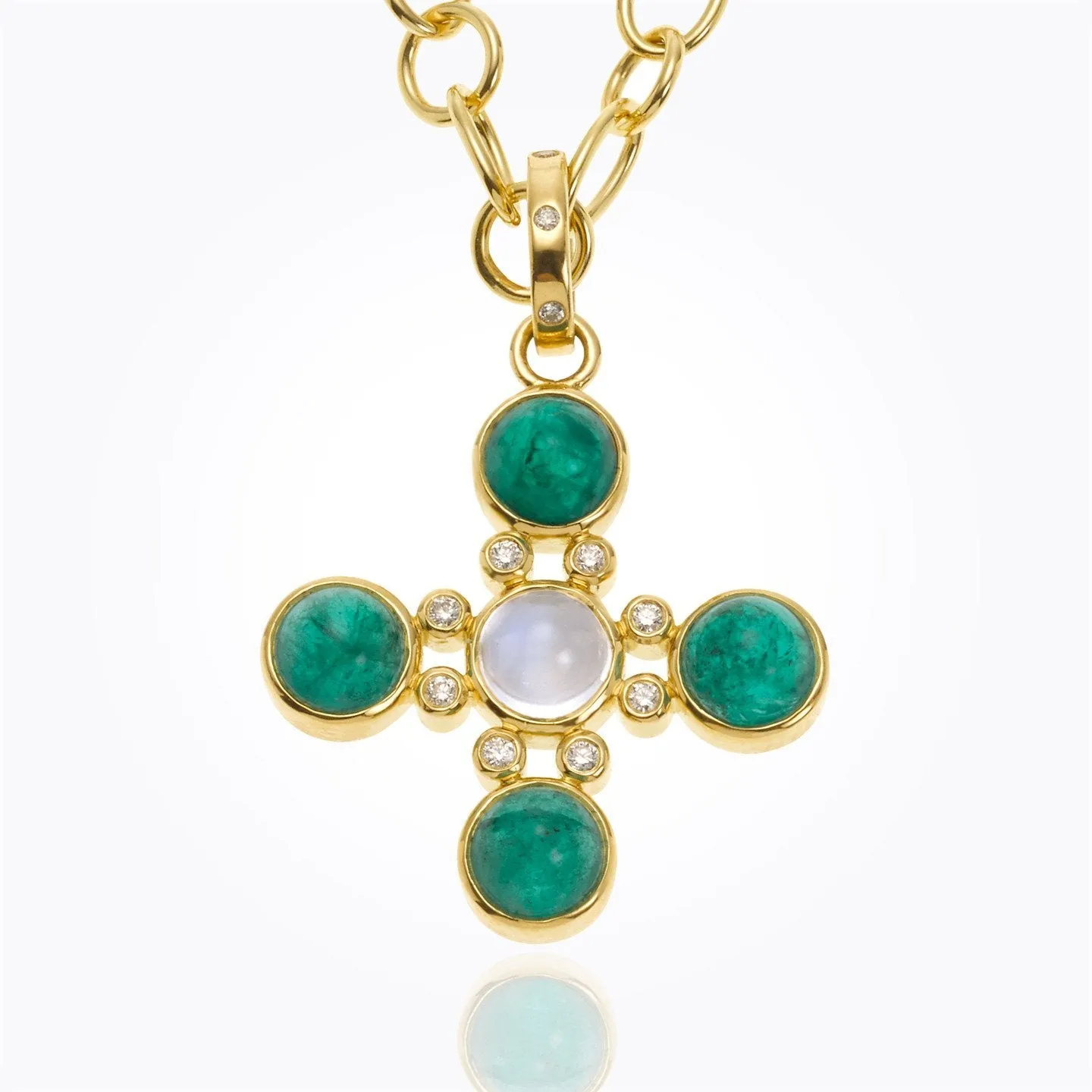 18K Classic Five-Stone Cross