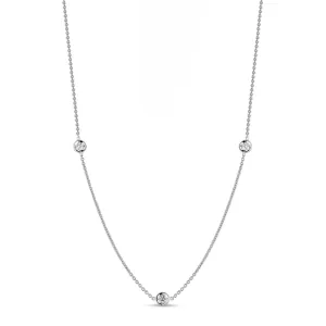 18k White Gold 3 Station Diamond Necklace