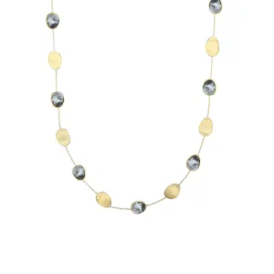 18K Yellow Gold Black Mother of Pearl Short Necklace