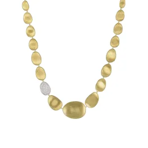 18K Yellow Gold Single Diamond Station Necklace