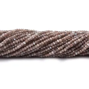 1.8mm Grey and Brown Moonstone Micro Faceted rondelle beads 13 inch 225 pieces AAA