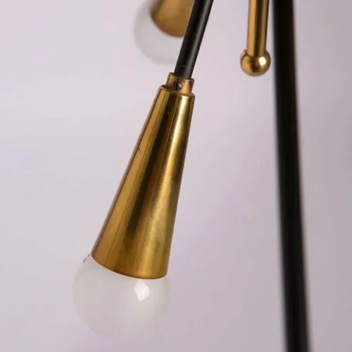 1950's Mid Century Brass Sputnik Italian Chandeliers Ceiling Light Fixture 15