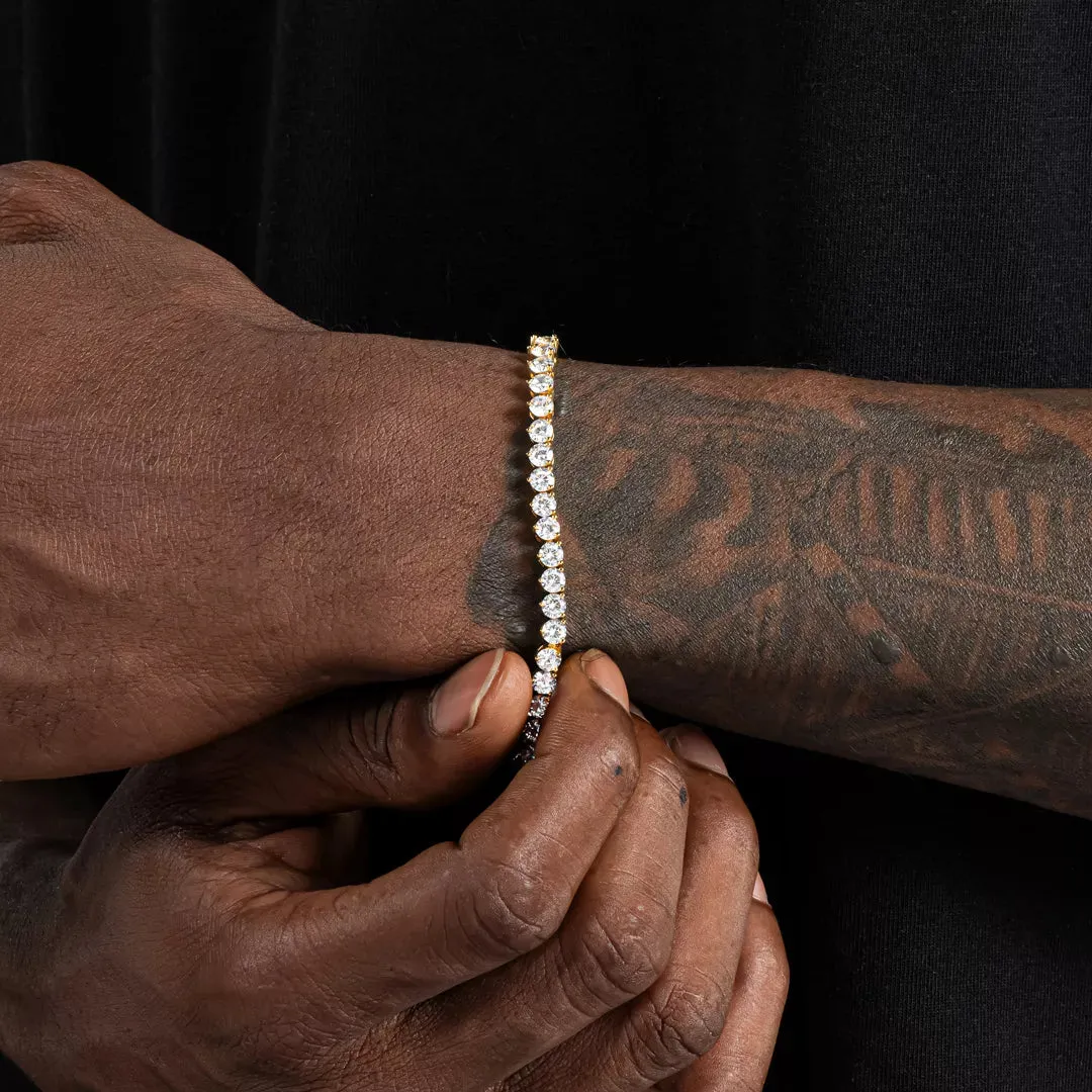 3-Prong Round Cut Tennis Bracelet