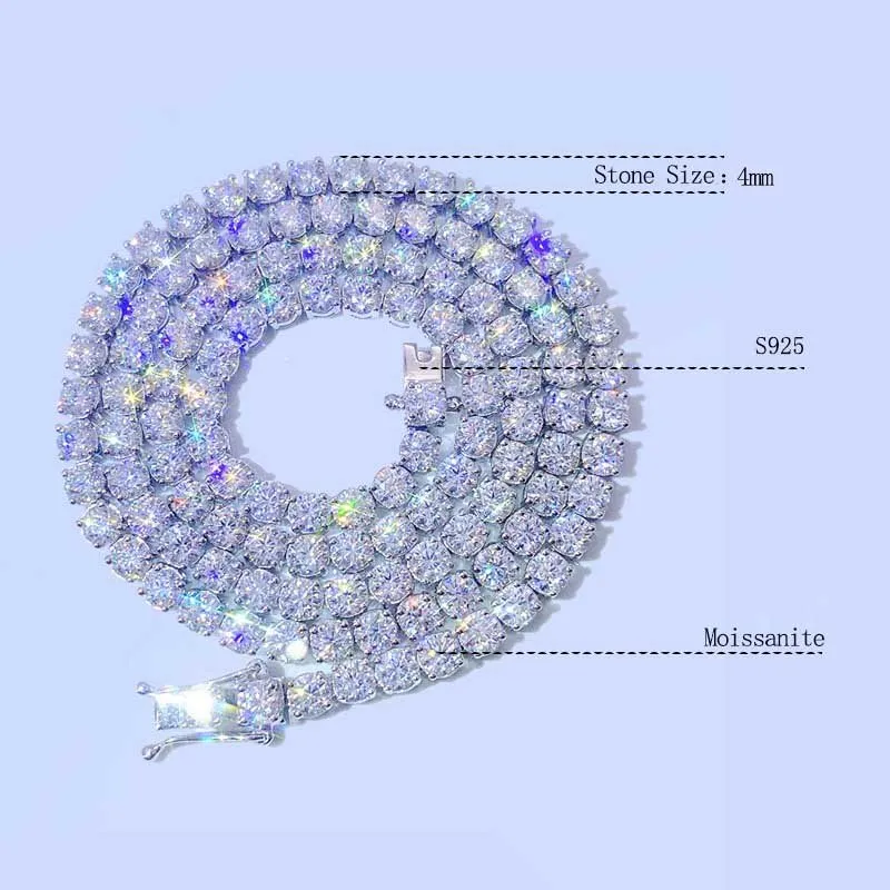 4mm Moissanite Tennis Chain