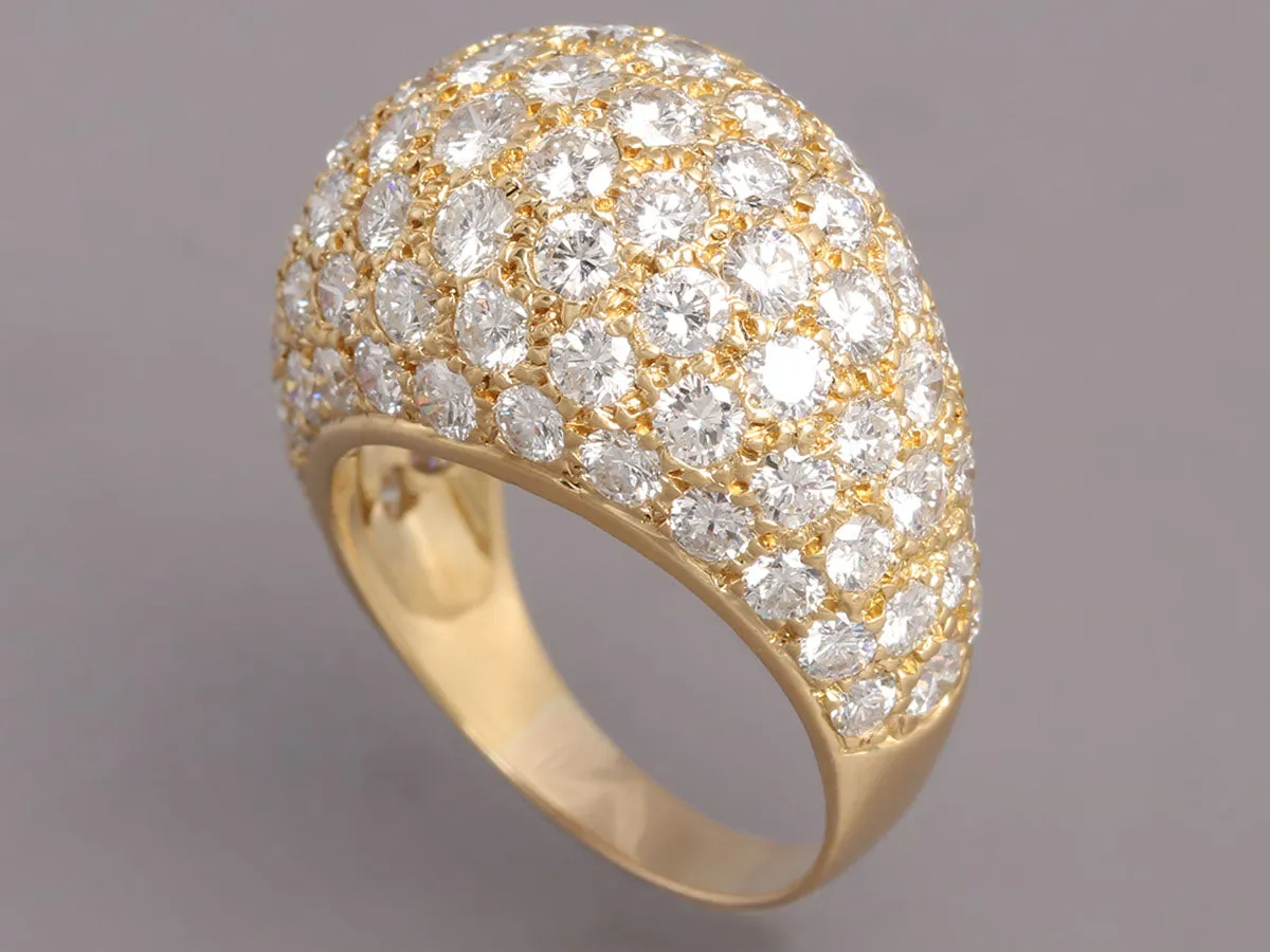 5.0 Carat Diamond and 18K Yellow Gold Dome Ring