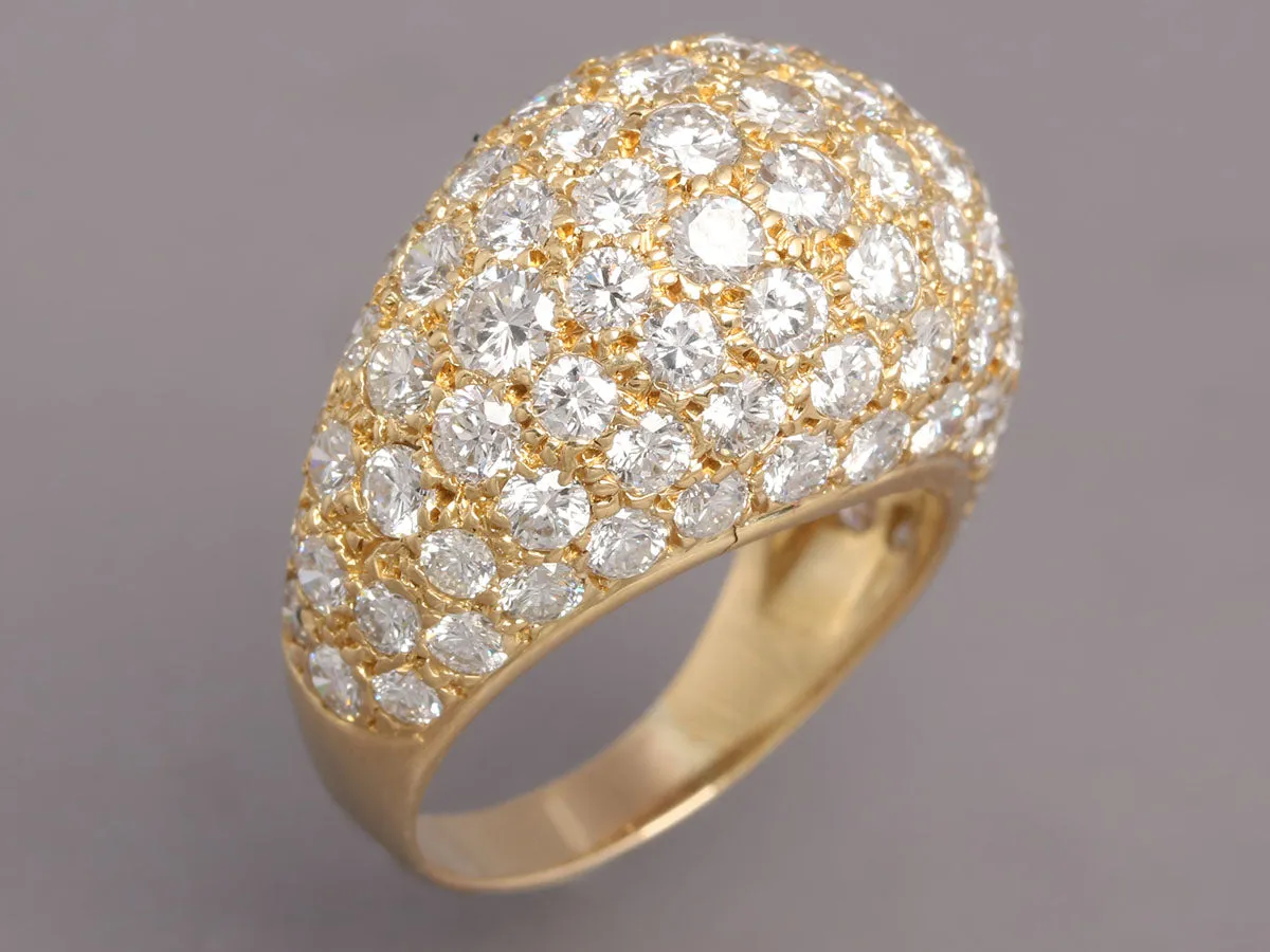 5.0 Carat Diamond and 18K Yellow Gold Dome Ring