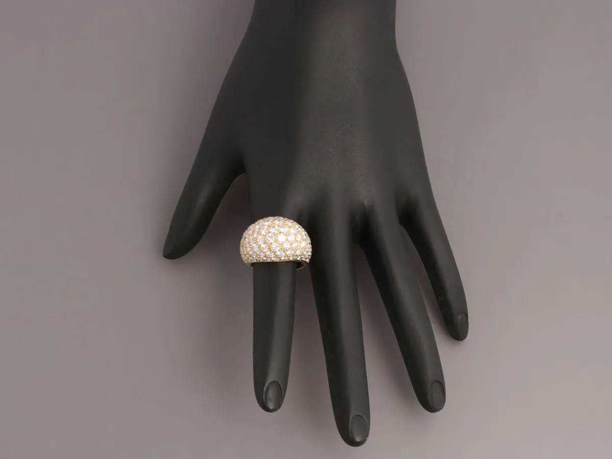 5.0 Carat Diamond and 18K Yellow Gold Dome Ring