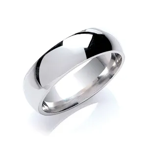 7mm Court Wedding Ring in 9ct White Gold