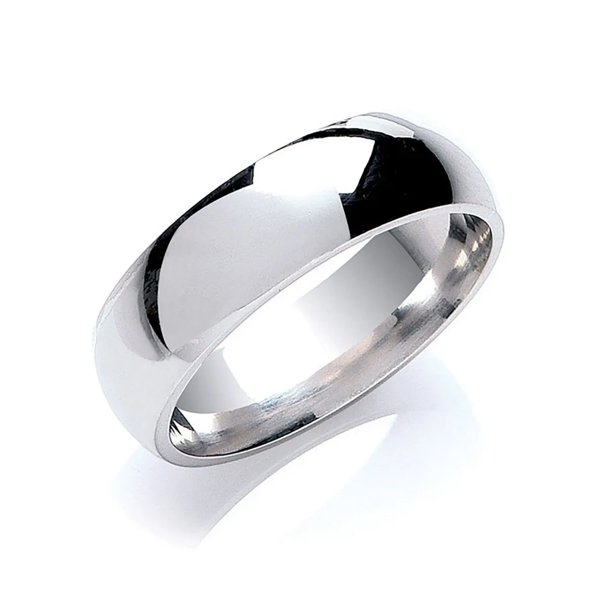 7mm Court Wedding Ring in 9ct White Gold