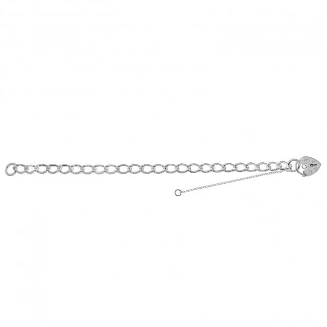 Acotis Silver Charm Bracelet With Heart Padlock G2092