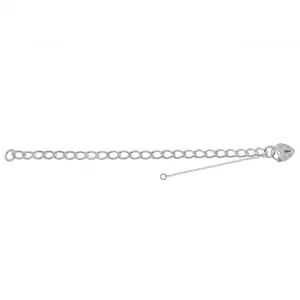 Acotis Silver Charm Bracelet With Heart Padlock G2092
