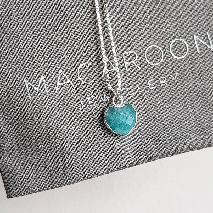 Amazonite Heart Gemstone Necklace