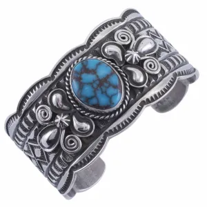 Andy Cadman Egyptian Turquoise USA Native American Made 925 Sterling Silver Cuff