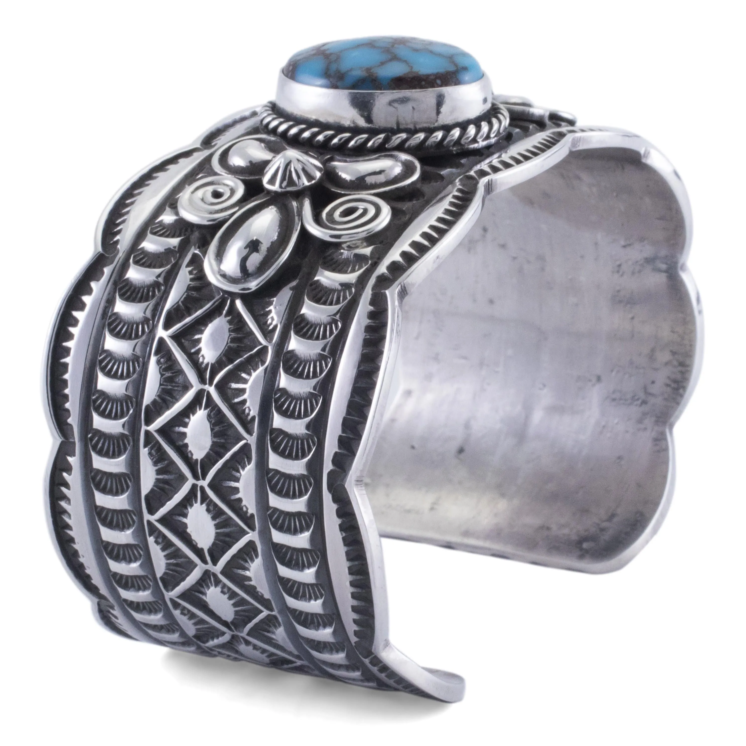 Andy Cadman Egyptian Turquoise USA Native American Made 925 Sterling Silver Cuff